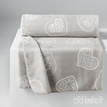 Couleur Montagne Plaid Polyester/Flanelle Gris Blanc 125 x 150 cm - B01K1KNUOG